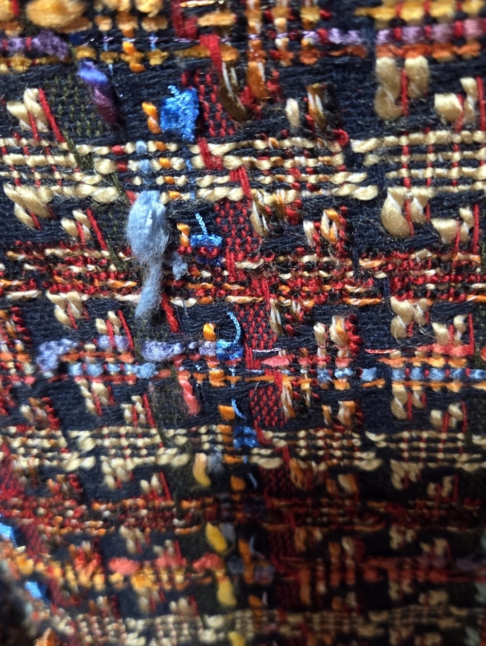 Zara Multicolor Fringe Sweater Oversized Woven Crochet Tweed Multicolor Large - Picture 9 of 10